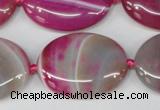 CAG1188 15.5 inches 22*30mm oval line agate gemstone beads