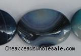 CAG1294 15.5 inches 25*35mm oval line agate gemstone beads