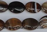 CAG1315 15.5 inches 15*20mm oval line agate gemstone beads