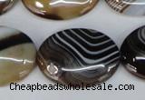 CAG1317 15.5 inches 22*30mm oval line agate gemstone beads