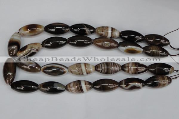 CAG1336 15.5 inches 15*30mm rice line agate gemstone beads