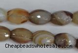 CAG1341 15.5 inches 12*16mm faceted rice line agate gemstone beads