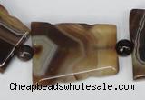 CAG1356 15.5 inches 28*35mm trapezoid line agate gemstone beads