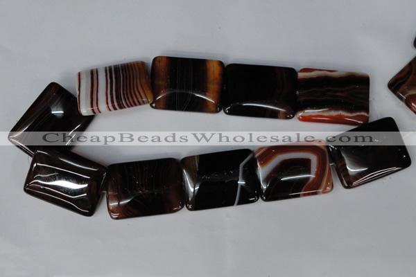 CAG1398 15.5 inches 30*40mm rectangle line agate gemstone beads