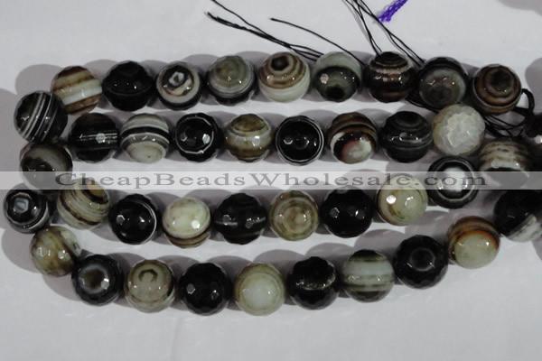 CAG1409 15.5 inches 20mm faceted round line agate gemstone beads