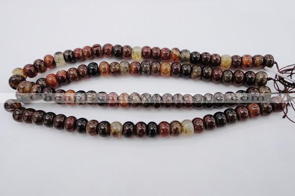 CAG1444 15.5 inches 8*12mm rondelle dragon veins agate beads