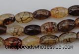 CAG1451 15.5 inches 8*12mm rice dragon veins agate beads