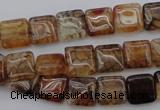 CAG1471 15.5 inches 10*10mm square dragon veins agate beads