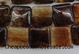 CAG1472 15.5 inches 15*15mm square dragon veins agate beads