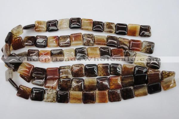 CAG1472 15.5 inches 15*15mm square dragon veins agate beads