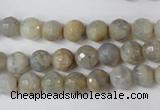 CAG1505 15.5 inches 8mm faceted round fire crackle agate beads