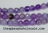 CAG1514 15.5 inches 8mm faceted round fire crackle agate beads