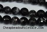 CAG1524 15.5 inches 10mm faceted round fire crackle agate beads