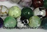 CAG1550 15.5 inches 14mm faceted round fire crackle agate beads