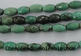 CAG1605 15.5 inches 6*9mm faceted rice green grass agate beads