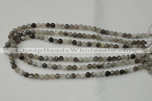 CAG1801 15.5 inches 6mm faceted round grey botswana agate beads