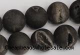 CAG1849 15.5 inches 16mm round matte druzy agate beads whholesale