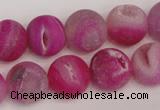 CAG1861 15.5 inches 14mm round matte druzy agate beads whholesale