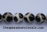 CAG1870 15.5 inches 6mm faceted round tibetan agate beads wholesale