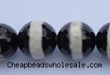 CAG1881 15.5 inches 12mm faceted round tibetan agate beads wholesale