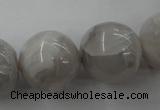 CAG1902 15.5 inches 20mm round grey agate beads wholesale