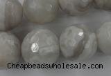 CAG1910 15.5 inches 18mm faceted round grey agate beads wholesale