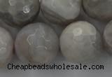 CAG1911 15.5 inches 20mm faceted round grey agate beads wholesale