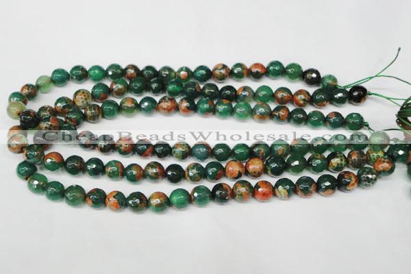 CAG2223 15.5 inches 10mm faceted round fire crackle agate beads