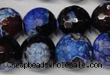 CAG2237 15.5 inches 18mm faceted round fire crackle agate beads