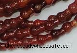 CAG232 15.5 inches 8*12mm pear-shaped red agate gemstone beads