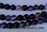 CAG2331 15.5 inches 6mm round violet line agate beads wholesale