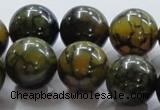 CAG238 15.5 inches 18mm round dragon veins agate gemstone beads