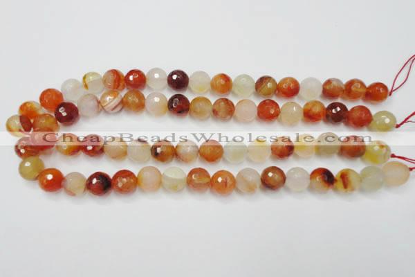 CAG2383 15.5 inches 10mm faceted round red agate beads wholesale