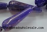 CAG250 15.5 inches 15*40mm teardrop dragon veins agate beads