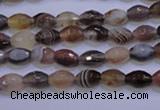 CAG2755 15.5 inches 5*8mm faceted rice botswana agate beads wholesale