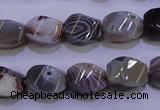 CAG2768 15.5 inches 10*14mm twisted rice botswana agate beads wholesale