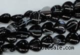 CAG2902 15.5 inches 8*8mm heart black line agate beads