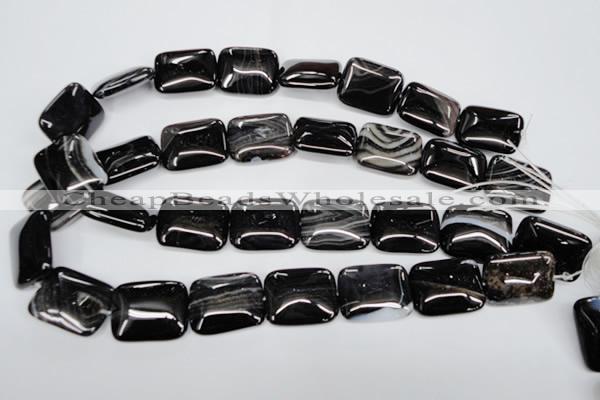 CAG2957 15.5 inches 20*25mm rectangle black line agate beads