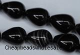 CAG2964 15.5 inches 13*18mm teardrop black line agate beads