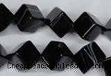 CAG2978 15.5 inches 10*10mm cube black line agate beads