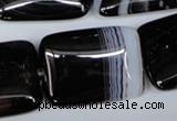 CAG3026 15.5 inches 22*30mm rectangle black line agate beads