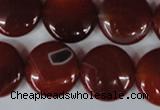 CAG3189 15.5 inches 18mm flat round red line agate beads