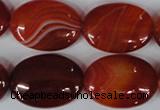 CAG3196 15.5 inches 18*25mm oval red line agate beads