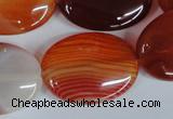 CAG3197 15.5 inches 22*30mm oval red line agate beads