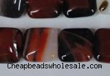 CAG3248 15.5 inches 16*16mm square red line agate beads