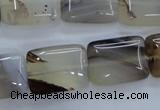 CAG3344 15.5 inches 15*20mm rectangle natural grey agate beads