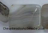 CAG3348 15.5 inches 30*40mm rectangle natural grey agate beads