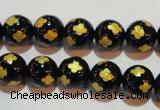 CAG3362 15.5 inches 8mm carved round black agate beads wholesale