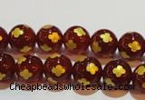 CAG3394 15.5 inches 8mm carved round red agate beads wholesale