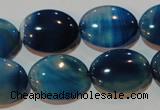 CAG3481 15.5 inches 15*20mm oval blue line agate beads